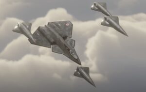 stealth fighter with drones
